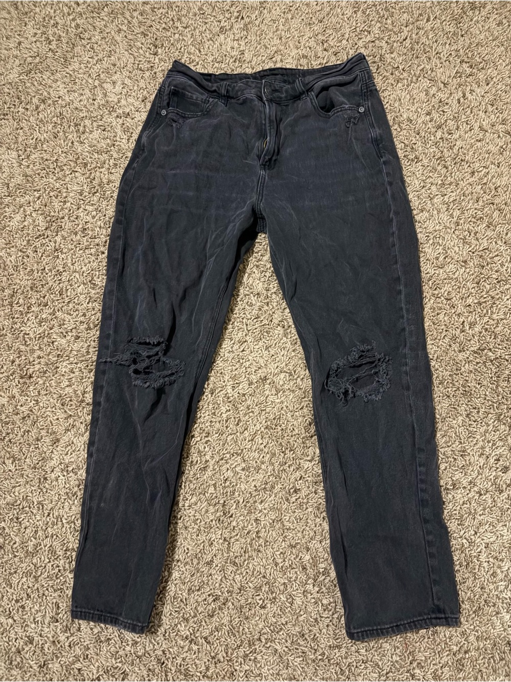 American Eagle Outfitters Black Distressed straight Jeans
